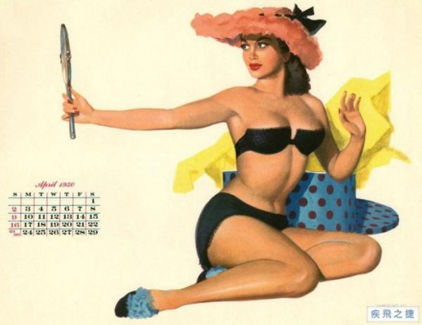 1950年的美女挂历 性感老照片（图）